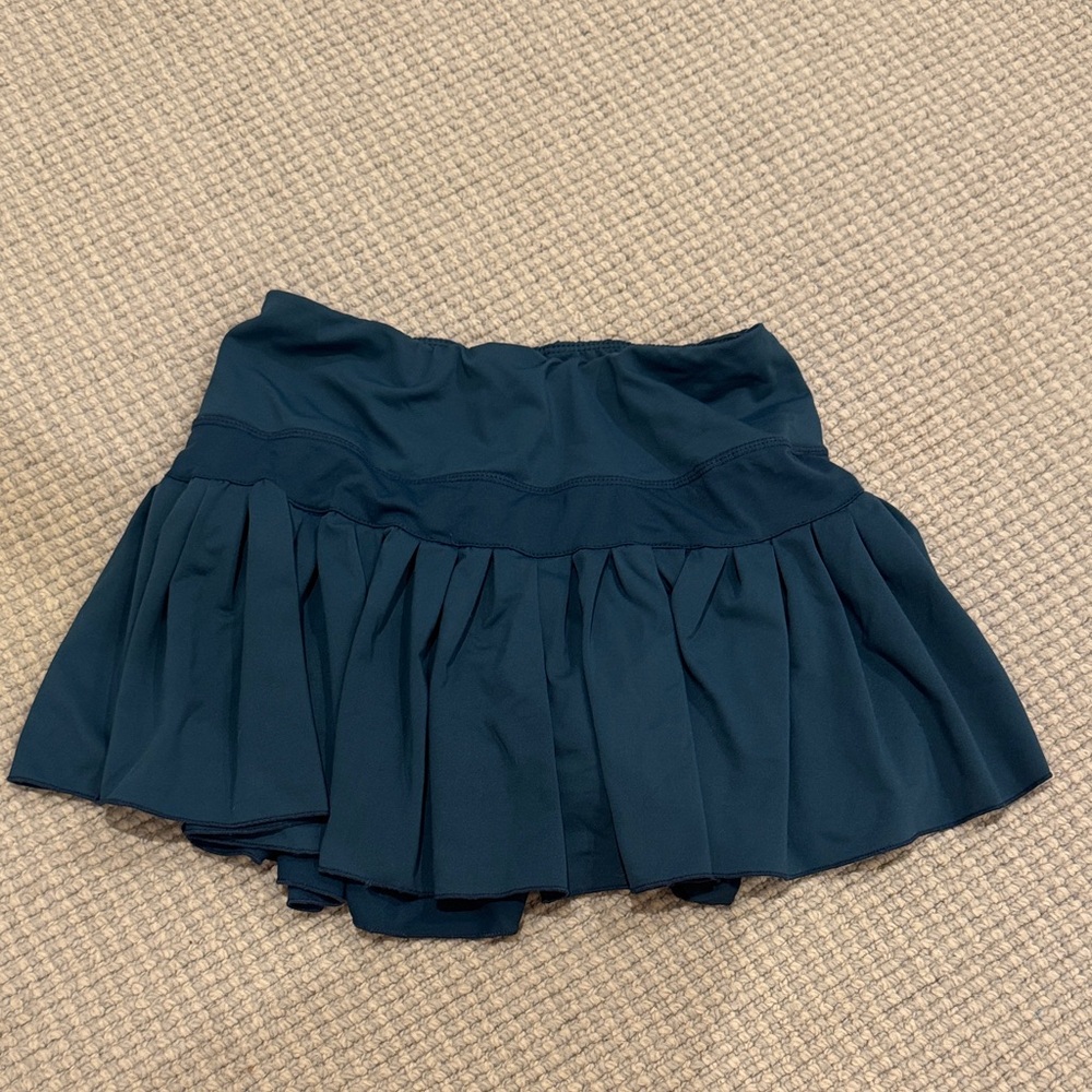 Navy Goldhinge Pleated Skirt